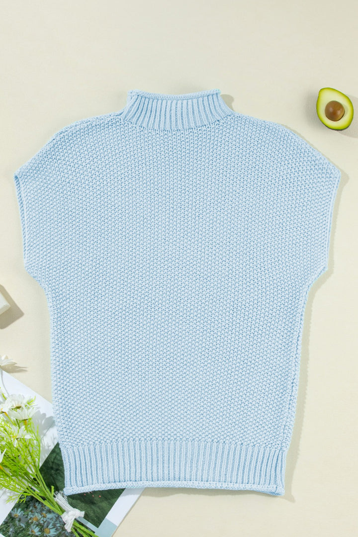 Turtleneck Cap Sleeve Sweater