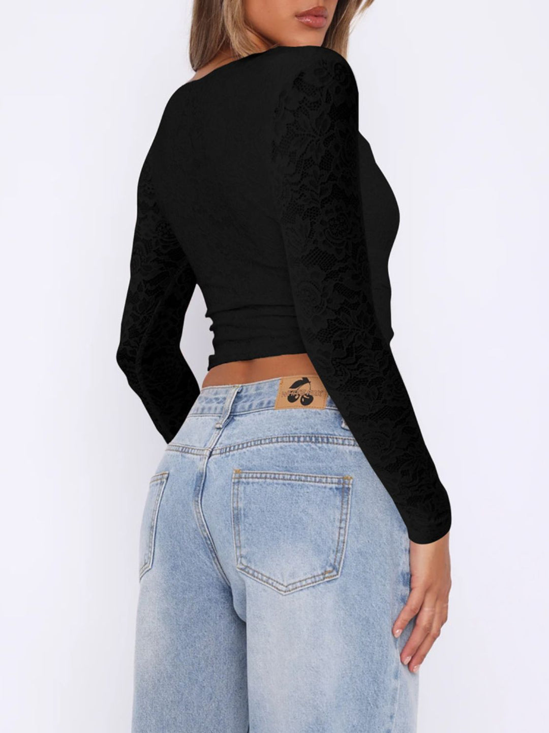 Devine V-Neck Long Sleeve Lace Top