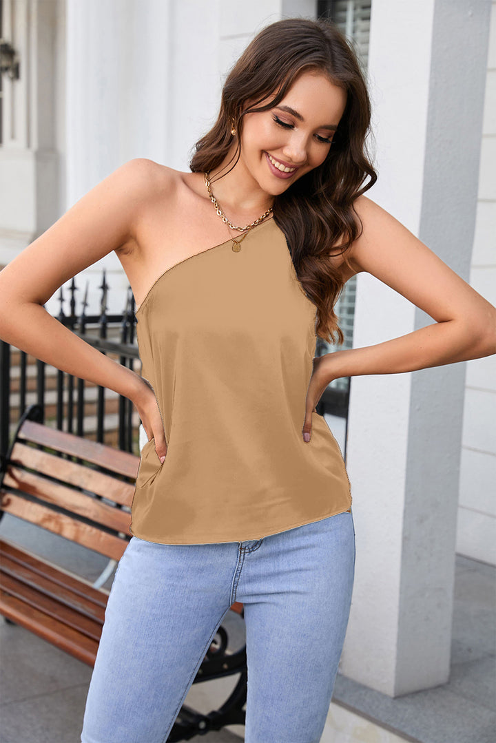 One Shoulder Sleeveless Top