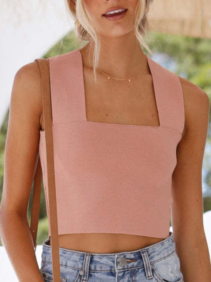 Square Neck Wide Strap Tank