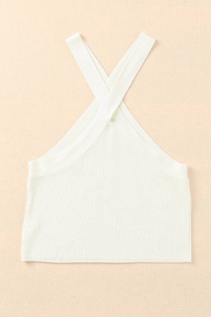 Ribbed Sleeveless Cropped Top