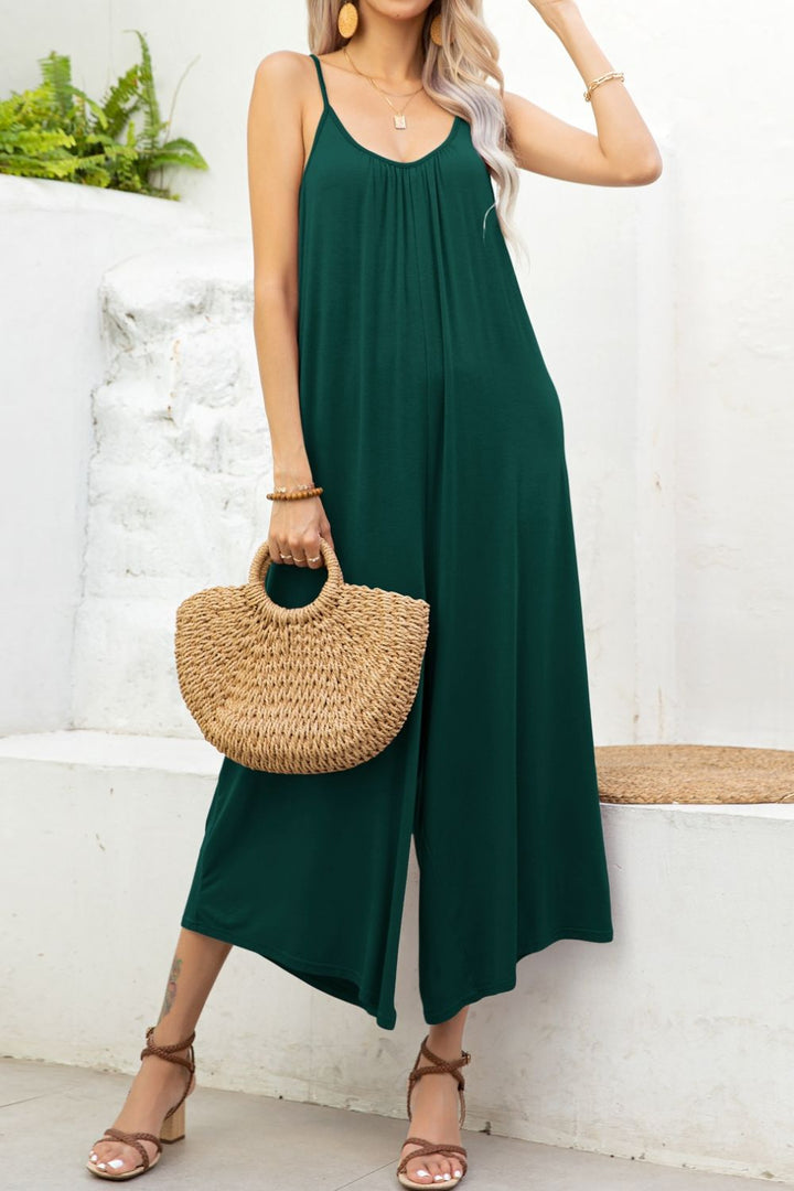 Spaghetti Strap Scoop Neck Jumpsuit