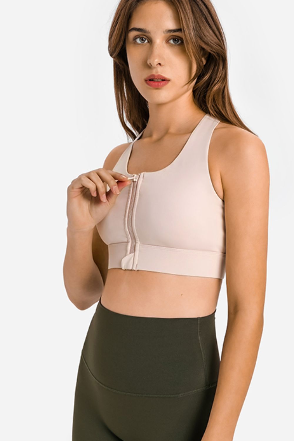 Zip Up Racerback Sports Bra - ALINA VOGT