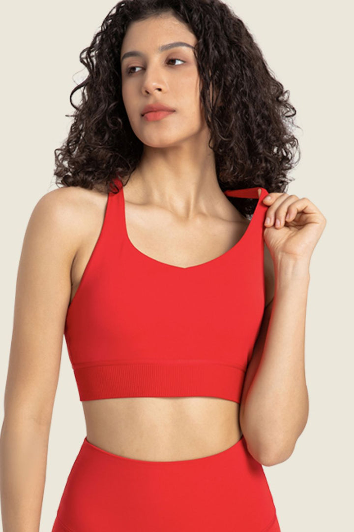 Feel Like Skin Racerback Halter Neck Sports Bra