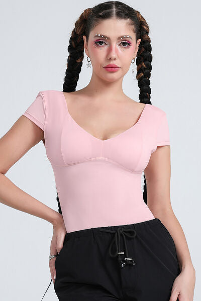 V-Neck Cap Sleeve T-Shirt