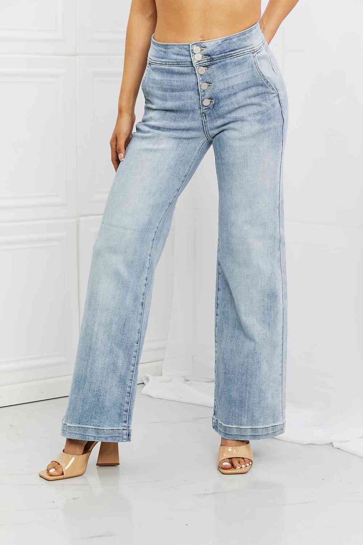 RISEN Full Size Luisa Wide Flare Jeans