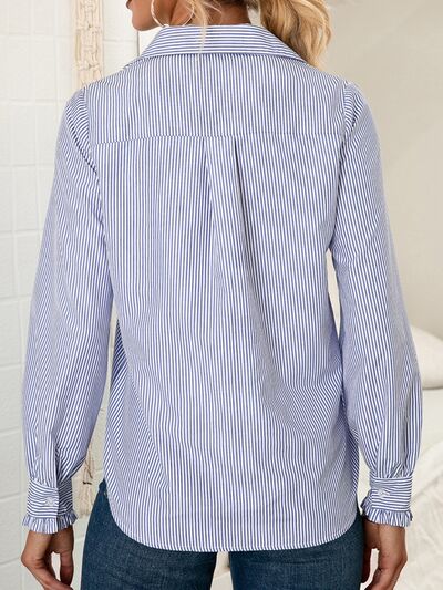 Striped Button Up Long Sleeve Shirt