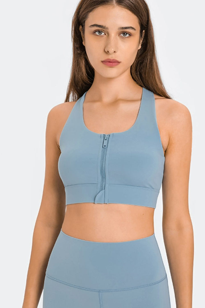 Zip Up Racerback Sports Bra - ALINA VOGT