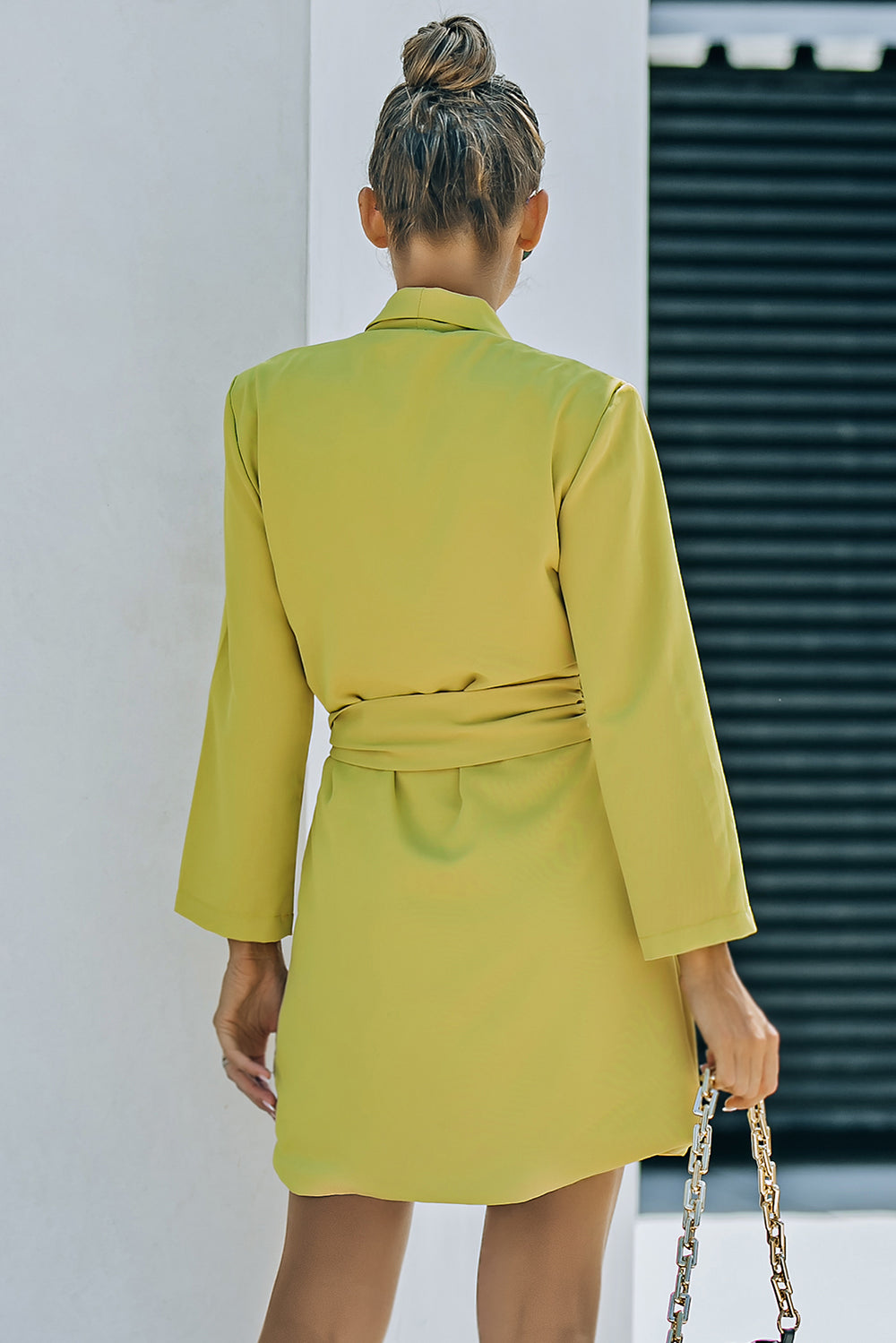 Belted Shawl Collar Blazer Dress - ALINA VOGT