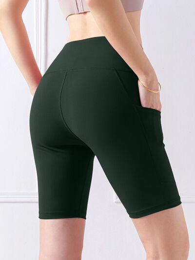 Pocketed High Waist Active Shorts