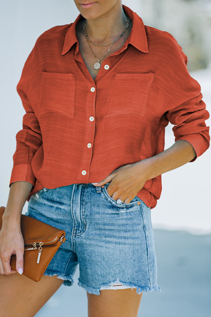 Button-Up Shirt with Breast Pockets