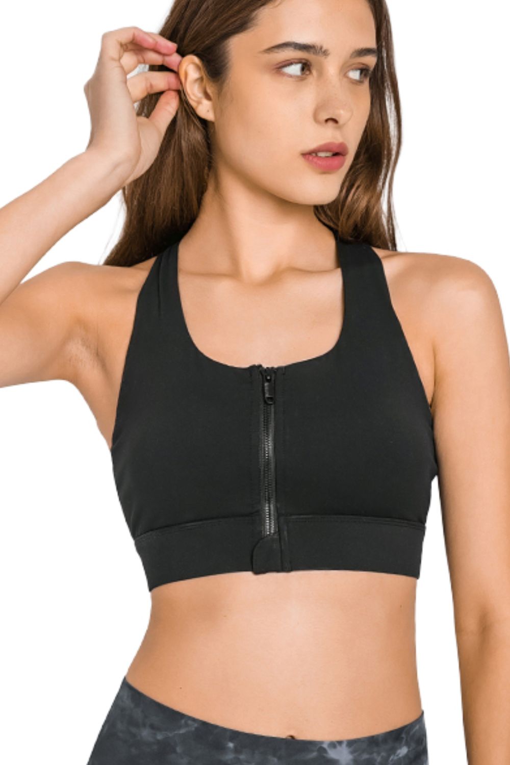 Zip Up Racerback Sports Bra - ALINA VOGT