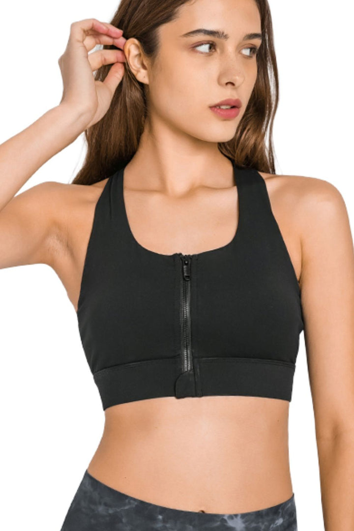 Zip Up Racerback Sports Bra - ALINA VOGT