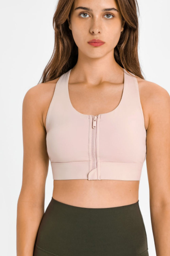 Zip Up Racerback Sports Bra - ALINA VOGT