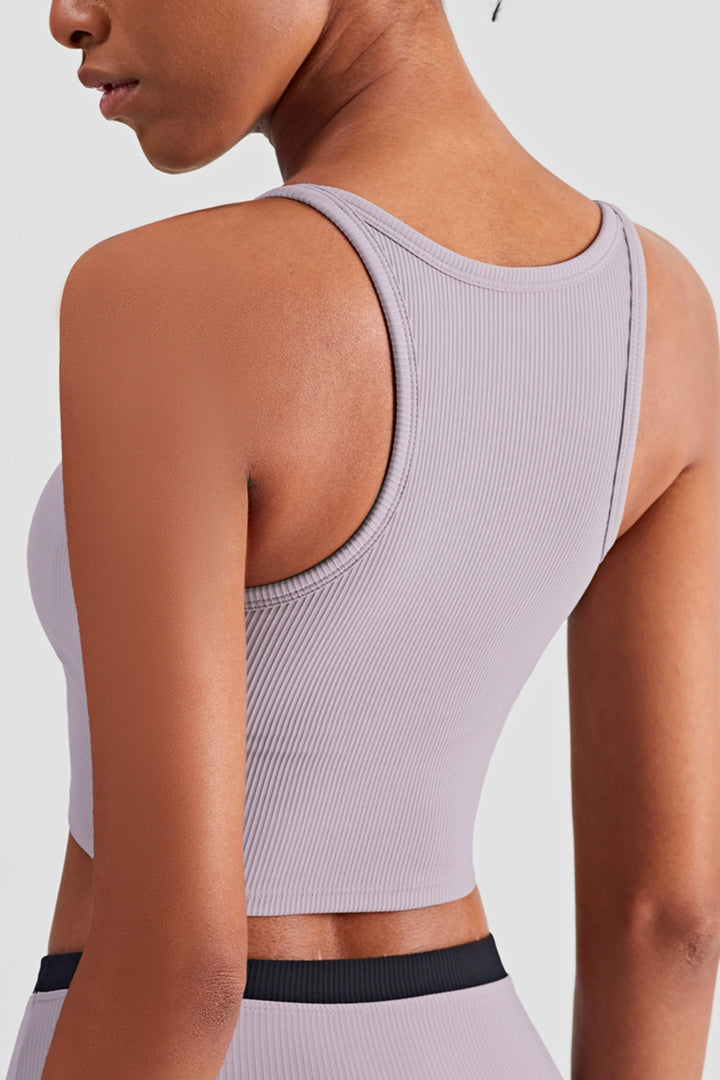 Round Neck Cropped Sports Cami