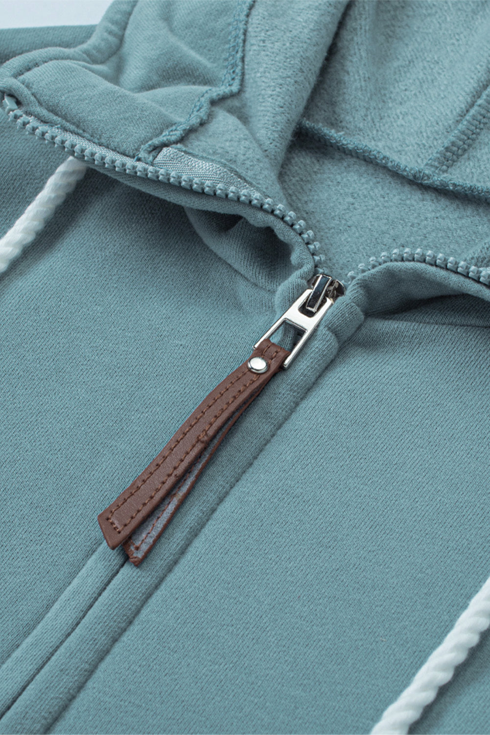 Half Zip Patch Pocket Drawstring Hoodie