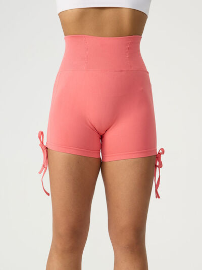 Drawstring High Waist Active Shorts