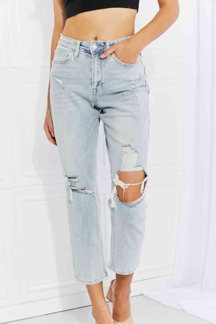 Vervet by Flying Monkey Stand Out Full Size Distressed Cropped Jeans